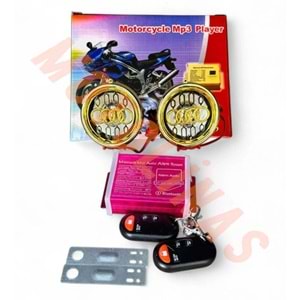 MOTOSİKLET ALARM + MP3 ÇALAR + USB ŞARJ + BLUETOOTH AUDİ MODEL