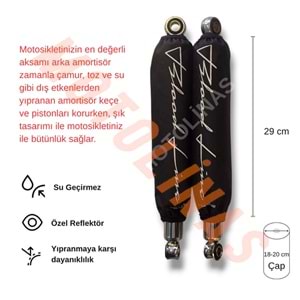 ARKA AMORTİSÖR ÇORABI KILIFI 2 ADET 29cm [REFLEKTÖRSÜZ/YAZILI] - UNİVERSAL