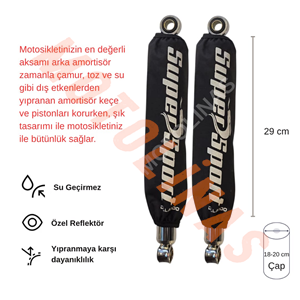 ARKA AMORTİSÖR ÇORABI KILIFI 2 ADET 29cm [REFLEKTÖRSÜZ/SPORT] - UNİVERSAL