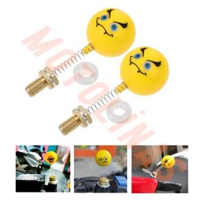 AYNA YERİ CNS DEKOR VİDA 2li FİYAT 10mm [YAYLI MODEL-EMOJİ] - KARIŞIK RENK