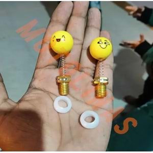 AYNA YERİ CNS DEKOR VİDA 2li FİYAT 10mm [YAYLI MODEL-EMOJİ] - KARIŞIK RENK