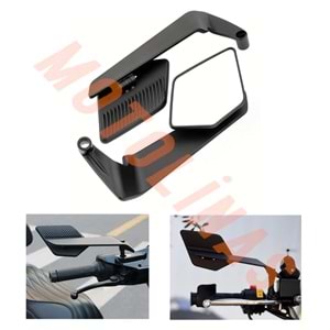 MODİFİYE ACI AYARLI AYNA TAKIMI NAKED YARASA AYNA [SİYAH] - UNİVERSAL