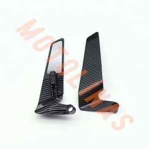 KATLANIR AYNA [KARBON] [KÜÇÜK] YARASA H2 MODEL - UNİVERSAL