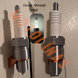 3D MOTOR BUJİ TASARIMLI LAMBA [RGB LEDLİ] OFİS, ODA DUVAR ASKI APARATLI