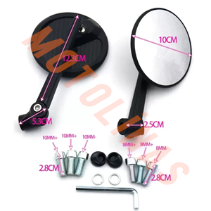 AYNA TAKIMI METAL [GERÇEK KARBON - YUVARLAK] 8mm-10mm APARATLI - UNİVERSAL
