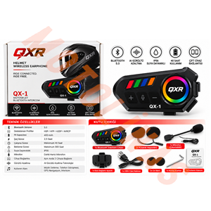 İNTERKOM [QXR - OX1] BLUETOOTH 5.0 - 2 KİŞİ EŞLEŞME RPG AYDINLATMA
