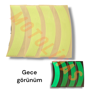 JANT ŞERİDİ PARÇALI [24 PARÇA] İKİ TEKER İÇİN [FLOROSAN SARI] - UNİVERSAL