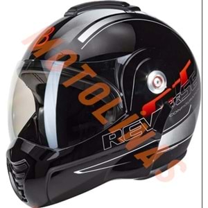 ÇENE AÇILIR VİZÖRLÜ KASK REVERSE SİYAH KIRMIZI [ XL ] - BEON