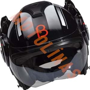 ÇENE AÇILIR VİZÖRLÜ KASK REVERSE SİYAH KIRMIZI [ XL ] - BEON