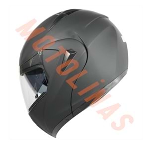 ÇENE AÇILIR VİZÖRLÜ KASK [VRT]] [MAT SİYAH] [XL] CE BELGELİ- OEM
