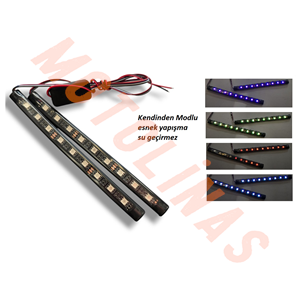 LED ŞERİT KENDİNDEN MODLU,SU GEÇİRMEZ [17cm İKİLİ] - UNİVERSAL