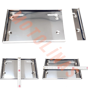 PASLANMAZ NİKELAJ MOTORSİKLET PLAKALIK [DELİKLİ] 15x24 cm