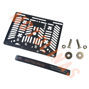 MOTOSİKLET PLAKALIK [ KIRILMAZ PLASTİK [LNS] 15x24.5cm + CİVATA SETİ