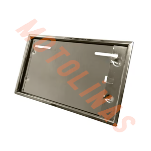 PASLANMAZ NİKELAJ MOTORSİKLET PLAKALIK 15x24 cm + CİVATA SETİ