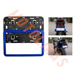 PLAKALIK PLASTİK 26cmX17cm İTHAL MODİFİYE [MAVİ ÇERÇEVE] - MOTOSİKLET,ATV,UNİVERSAL