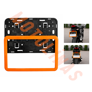 PLAKALIK PLASTİK 26cmX17cm İTHAL MODİFİYE [TURUNCU ÇERÇEVE] - MOTOSİKLET,ATV,UNİVERSAL
