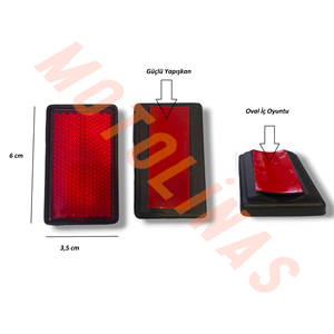 REFLEKTÖR ÖN AMORTİSÖR İÇİ OVAL YAPIŞMA 2 Lİ (KARE) KIRMIZI - MUHTELİF