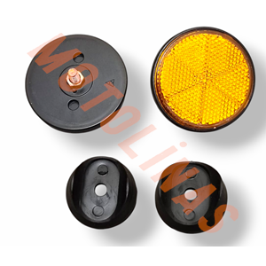 REFLEKTÖR TAKIM ( 2 ADET ) YUVARLAK SİYAH 6 mm - MOTOSİKLET UNİVERSAL