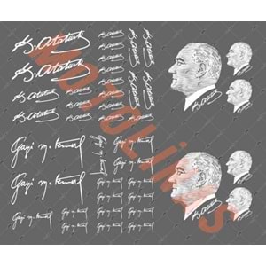 KEMAL ATATÜRK 42 PARÇA ÖZEL SETİ ŞEFFAF STİCKER ETİKET SETİ -