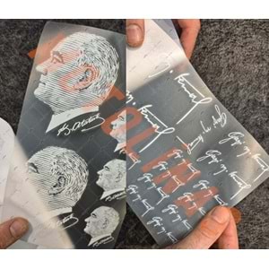 KEMAL ATATÜRK 42 PARÇA ÖZEL SETİ ŞEFFAF STİCKER ETİKET SETİ -