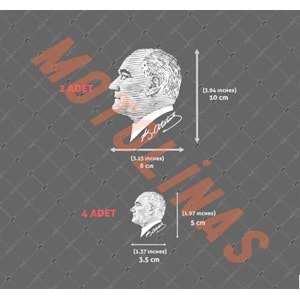 KEMAL ATATÜRK 42 PARÇA ÖZEL SETİ ŞEFFAF STİCKER ETİKET SETİ -