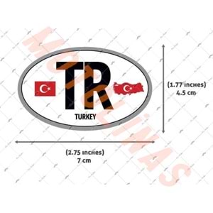 ÜLKE ETİKETİ TR YAZILI REFLEKTÖRLÜ STİCKER