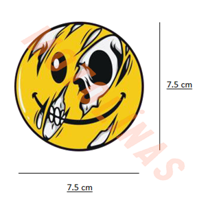 STİCKER ETİKET GÜLEN İSKELET MODELİ [Boyut : 7.5x7.5 cm] ADET FİYAT