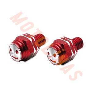AYNA YERİ CNS DEKOR VİDA 2li FİYAT 10mm [PAKET:25 SET] - KIRMIZI