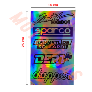 HOLOGRAM STİCKER KARIŞIK M-4 15x25cm - 4 PARÇA SET