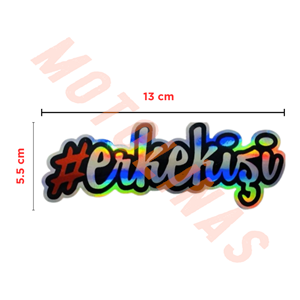 HOLOGRAM STİCKER #erkekişi 5.5x13cm - UNİVERSAL