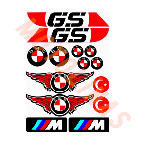 A4 STİCKER [BMW GS] KIRMIZI - UNİVERSAL