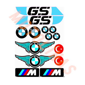 A4 STİCKER [BMW GS] MAVİ - UNİVERSAL