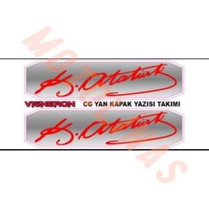 DAMLA STİCKER KEMAL ATATÜRK İMZASI KIRMIZI- UNİVERSAL