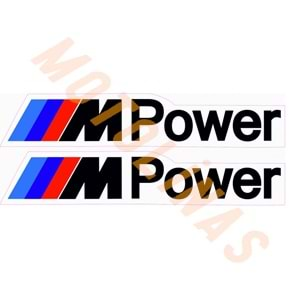 BMW M POWER 3*15cm SİYAH 2 ADET SET - AKSESUR