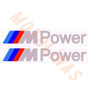 BMW M POWER 3*15cm NARDON GRİ 2 ADET SET - AKSESUR