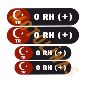 KAN GRUBU KASK ETİKETİ 4 PARÇA 0 RH (+) ÜRETİM