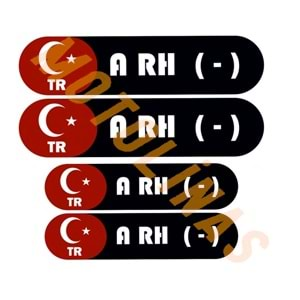 KAN GRUBU KASK ETİKETİ 4 PARÇA A RH (-) ÜRETİM