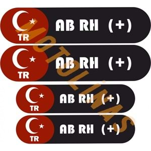 KAN GRUBU KASK ETİKETİ 4 PARÇA AB RH (+) ÜRETİM