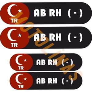 KAN GRUBU KASK ETİKETİ 4 PARÇA AB RH (-) ÜRETİM