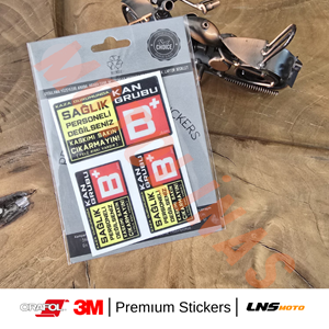 KAN GRUBU ETİKETİ [REKLEFTÖRLÜ] 3 lü SET - BRh Pozitif (+) 3M STİCKER- UNİVERSAL