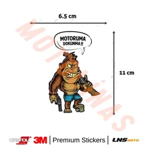 MOTORUMA DOKUNMA ETİKETİ [GORİL] 3M STİCKER- UNİVERSAL