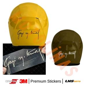 GAZİ M. KEMAL YAZISI [SİYAH] REKLEFTİF YAZILI ETİKET 3M STİCKER- UNİVERSAL