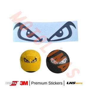 KIZGIN GÖZLER [SİYAH] REKLEFTİF YAZILI ETİKET 3M STİCKER- UNİVERSAL