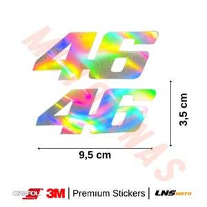 46 NUMARA ETİKET 2li [HOLOGRAM] ETİKET 3M STİCKER- UNİVERSAL