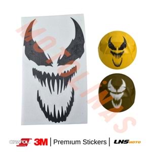 KORKUTUCU YÜZ SERİSİ NO1 VENOM ETİKETİ [REFLEKTİF] 3M STİCKER- UNİVERSAL