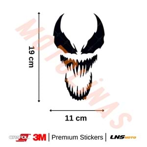 KORKUTUCU YÜZ SERİSİ NO1 VENOM ETİKETİ [REFLEKTİF] 3M STİCKER- UNİVERSAL