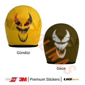KORKUTUCU YÜZ SERİSİ NO1 VENOM ETİKETİ [REFLEKTİF] 3M STİCKER- UNİVERSAL