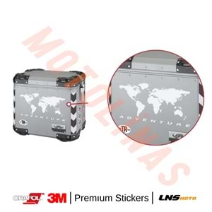 DÜNYA HARİTASI [BEYAZ] REFLEKTİF ETİKET 3M STİCKER- UNİVERSAL