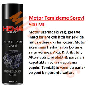 MOTOR TEMİZLEME SPREYİ 500 ml SUSUZ YIKAMA SPREYİ - HEMA