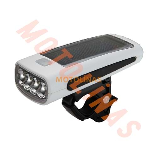 ÖN FAR 4 LED Lİ - USB GİRİŞLİ - GÜNEŞ ENERJİLİ [ŞARJ EDİLEBİLİR PİL DAHİL] JY-377